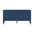 4-Door Sideboard with Geometric Doors, Vintage Metal Handles and Adjustable Shelves