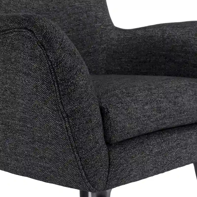 Mid-Century Wingback Club Chair with Oak Wood Legs, Supports 300 lbs