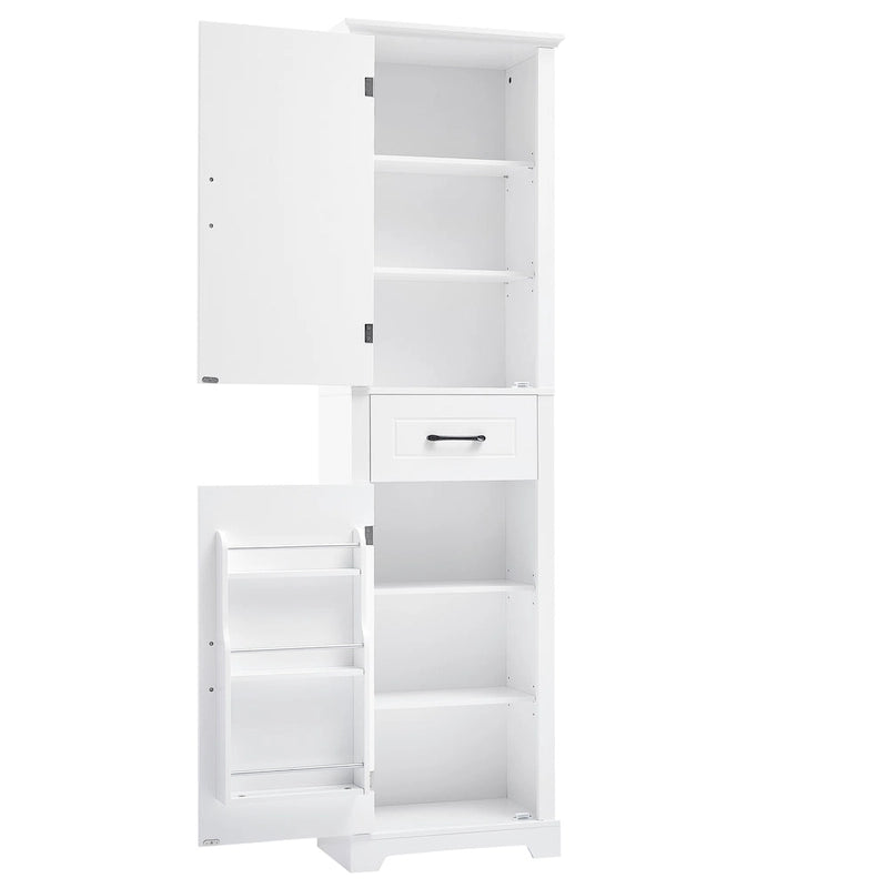 Tall Freestanding Bathroom Storage Cabinet with Two Doors and Adjustable Shelves