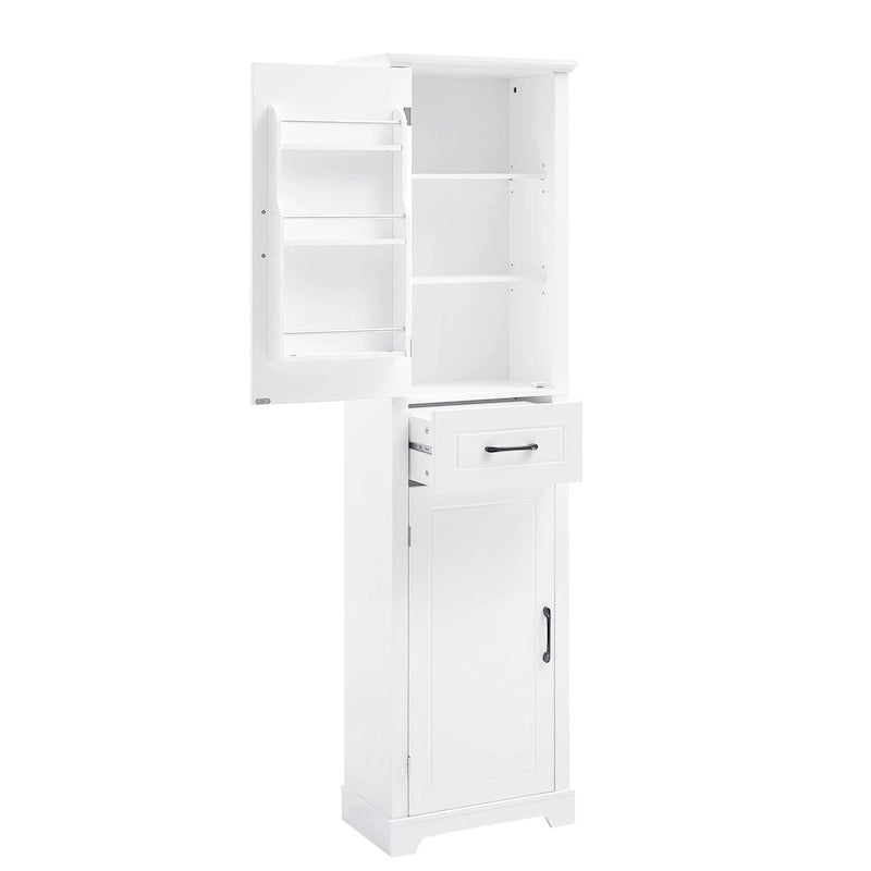 Tall Freestanding Bathroom Storage Cabinet with Two Doors and Adjustable Shelves