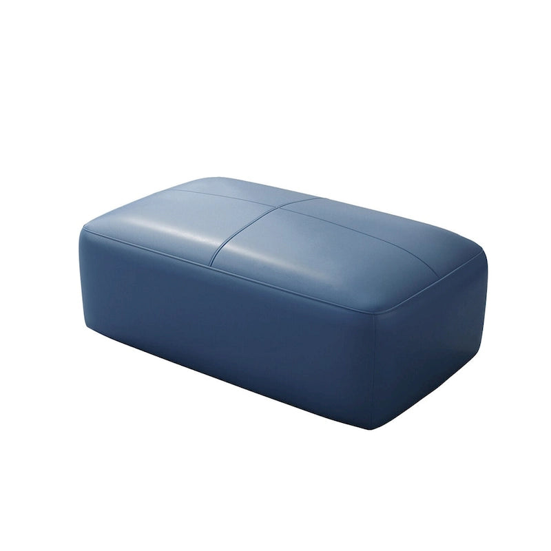 Genuine Leather Upholstered Bench Ottoman for Living Room and Bedroom