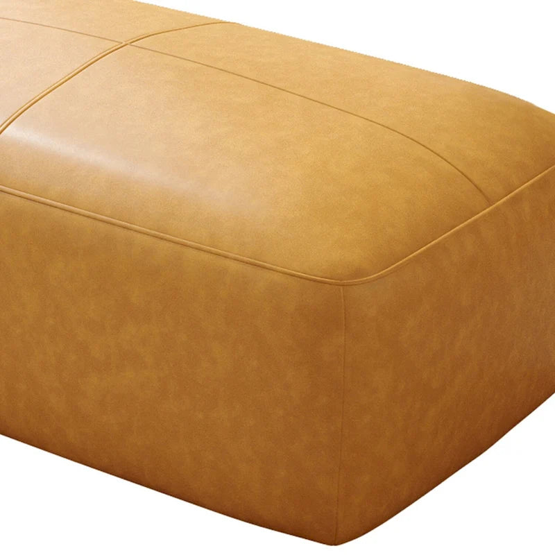 Genuine Leather Upholstered Bench Ottoman for Living Room and Bedroom