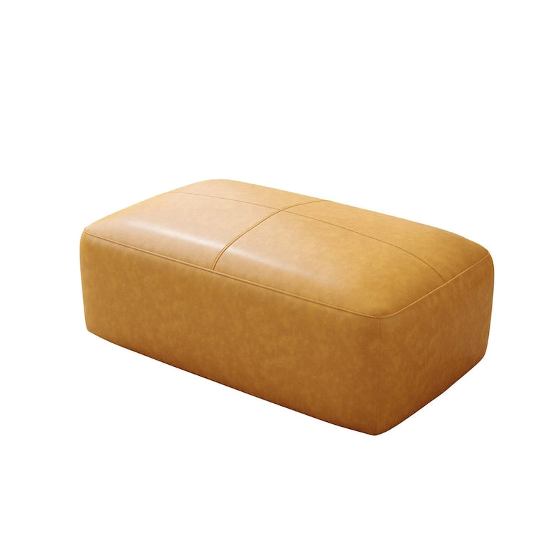 Genuine Leather Upholstered Bench Ottoman for Living Room and Bedroom