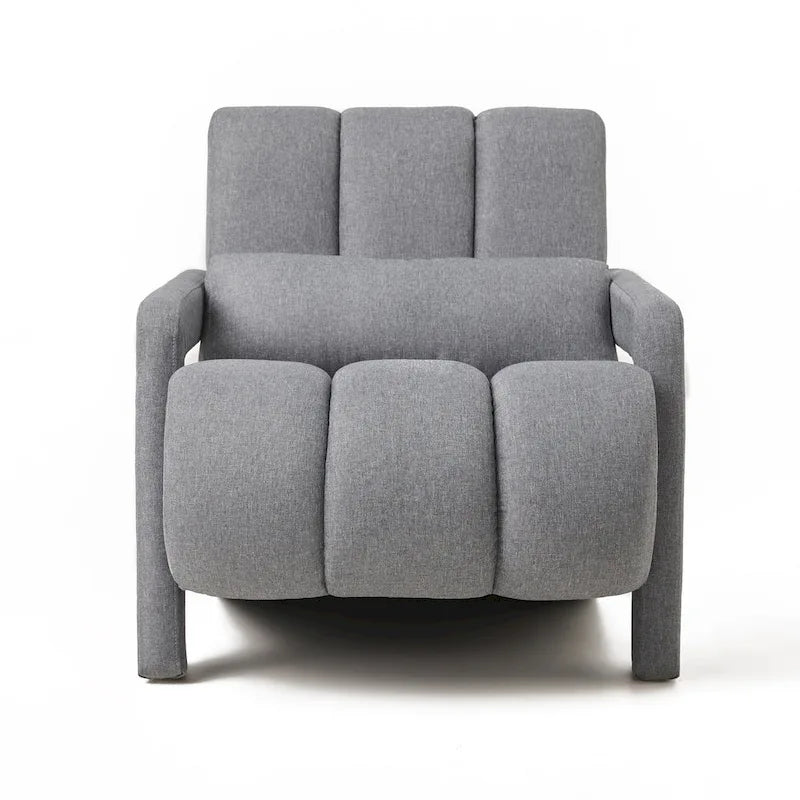 Dark Grey Upholstered Accent Chair with Pillow and High-Density Foam Seat