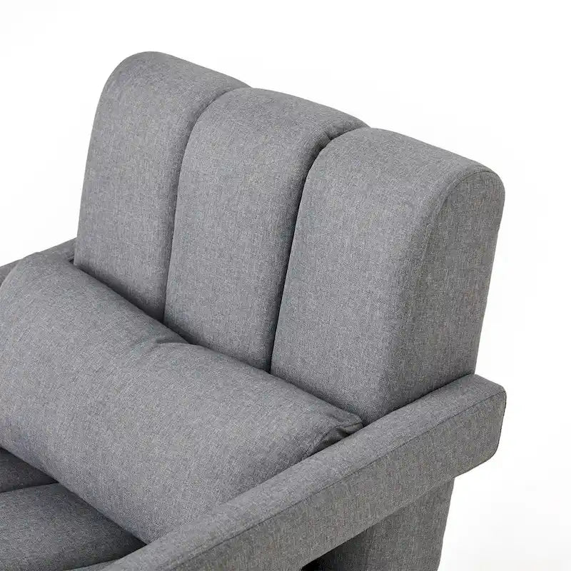 Dark Grey Upholstered Accent Chair with Pillow and High-Density Foam Seat