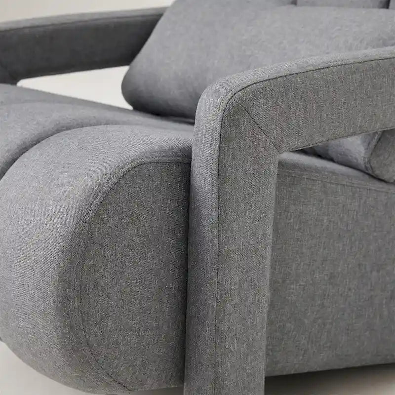 Dark Grey Upholstered Accent Chair with Pillow and High-Density Foam Seat