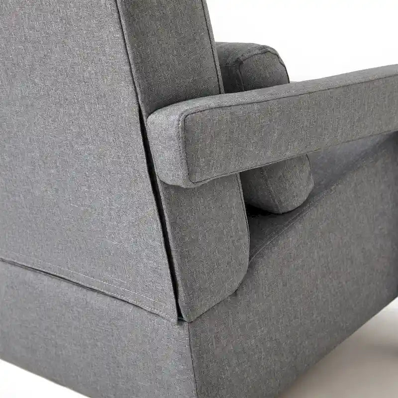 Dark Grey Upholstered Accent Chair with Pillow and High-Density Foam Seat
