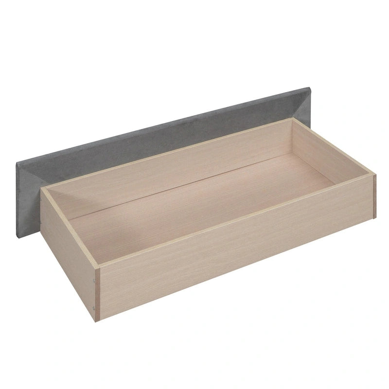 Velvet Daybed with Pull-Out Trundle and Wood Slats, 600 lb Capacity
