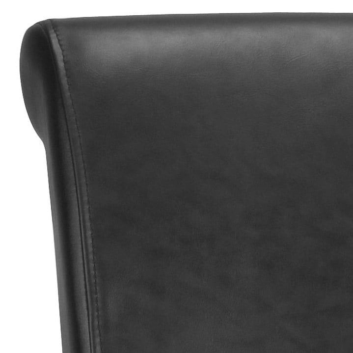 Black Faux Leather Counter Stool with Birch Wood Frame