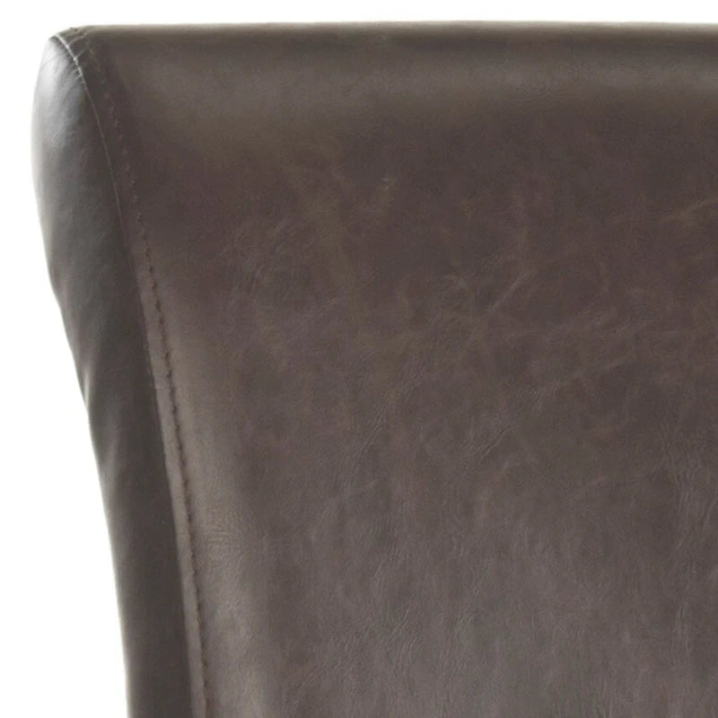 Black Faux Leather Counter Stool with Birch Wood Frame