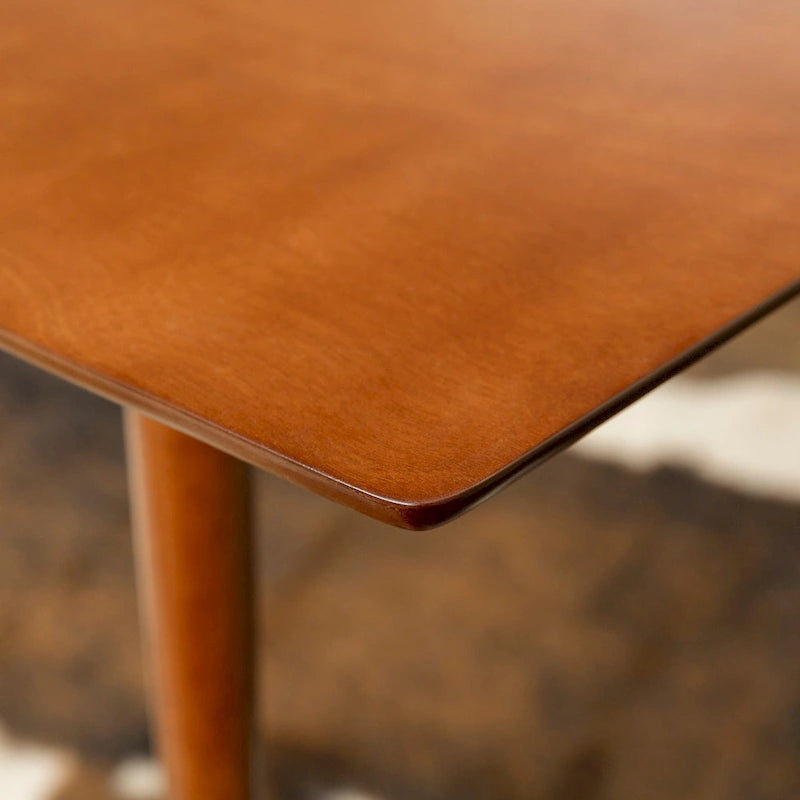 60-Inch Mid-Century Dining Table with Wood Veneer Top, Seats 6