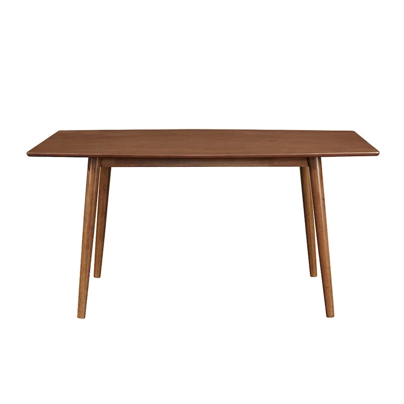 60-Inch Mid-Century Dining Table with Wood Veneer Top, Seats 6