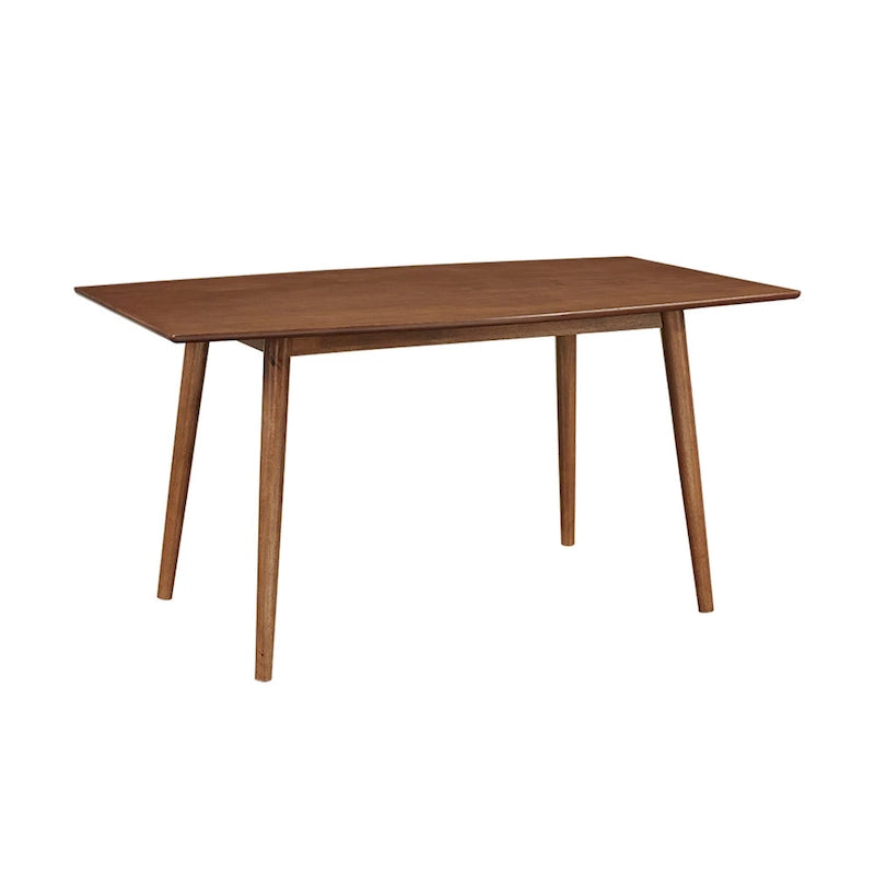 60-Inch Mid-Century Dining Table with Wood Veneer Top, Seats 6