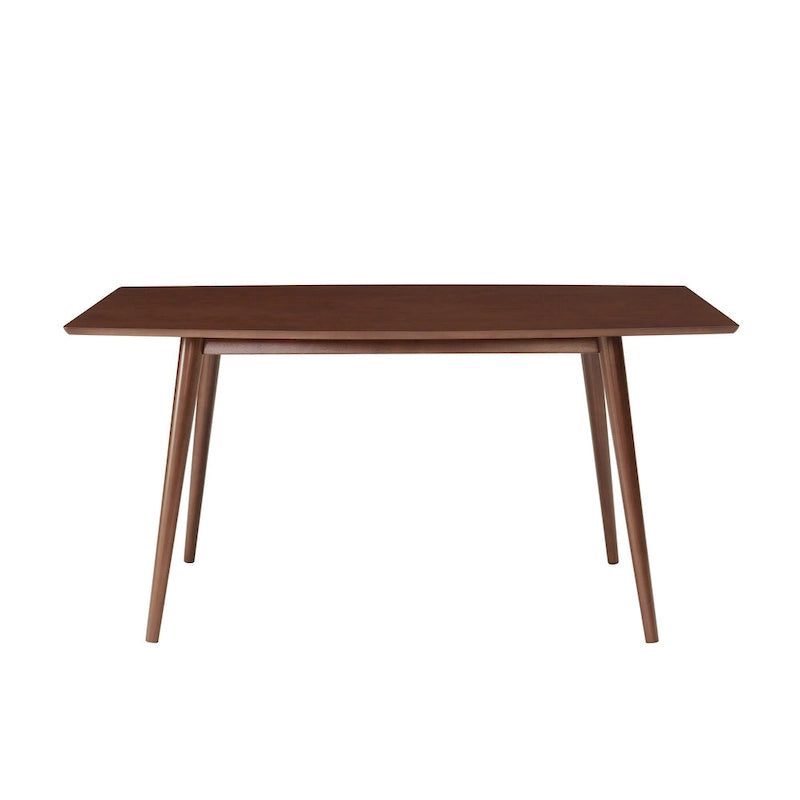 60-Inch Mid-Century Dining Table with Wood Veneer Top, Seats 6