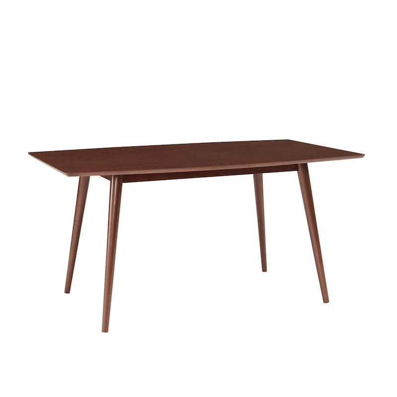 60-Inch Mid-Century Dining Table with Wood Veneer Top, Seats 6