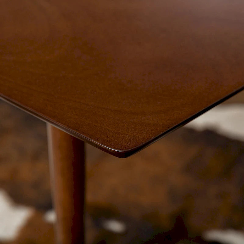 60-Inch Mid-Century Dining Table with Wood Veneer Top, Seats 6