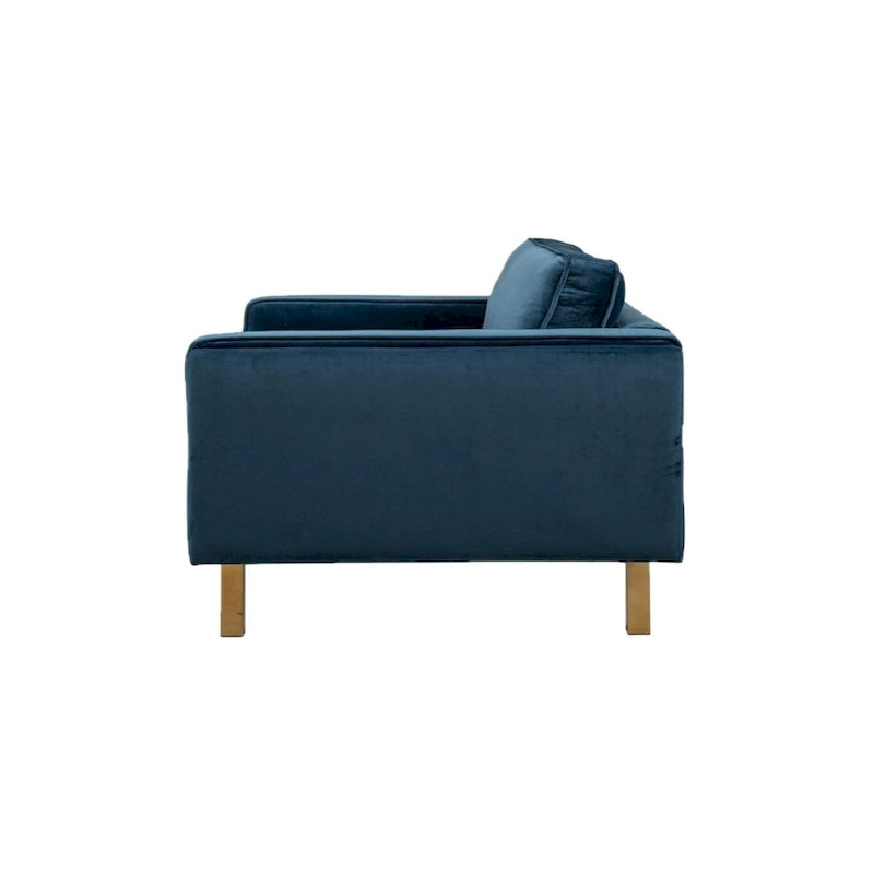 Green Velvet Arm Chair with Golden Finish Legs