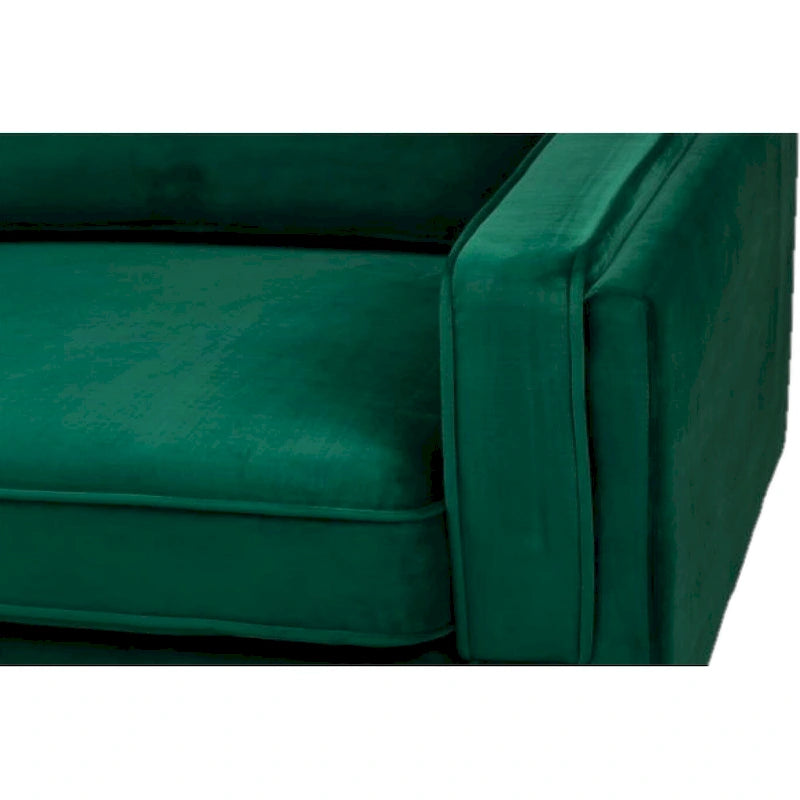 Green Velvet Arm Chair with Golden Finish Legs