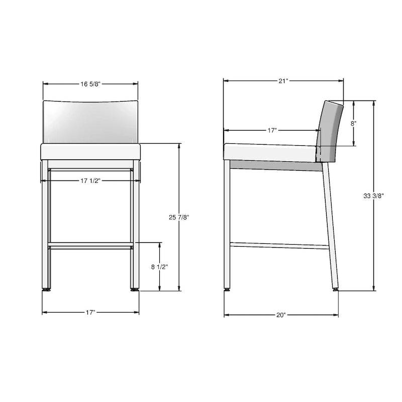Counter Stool with Welded Metal Frame, Scratch-Resistant, Supports 300 lbs