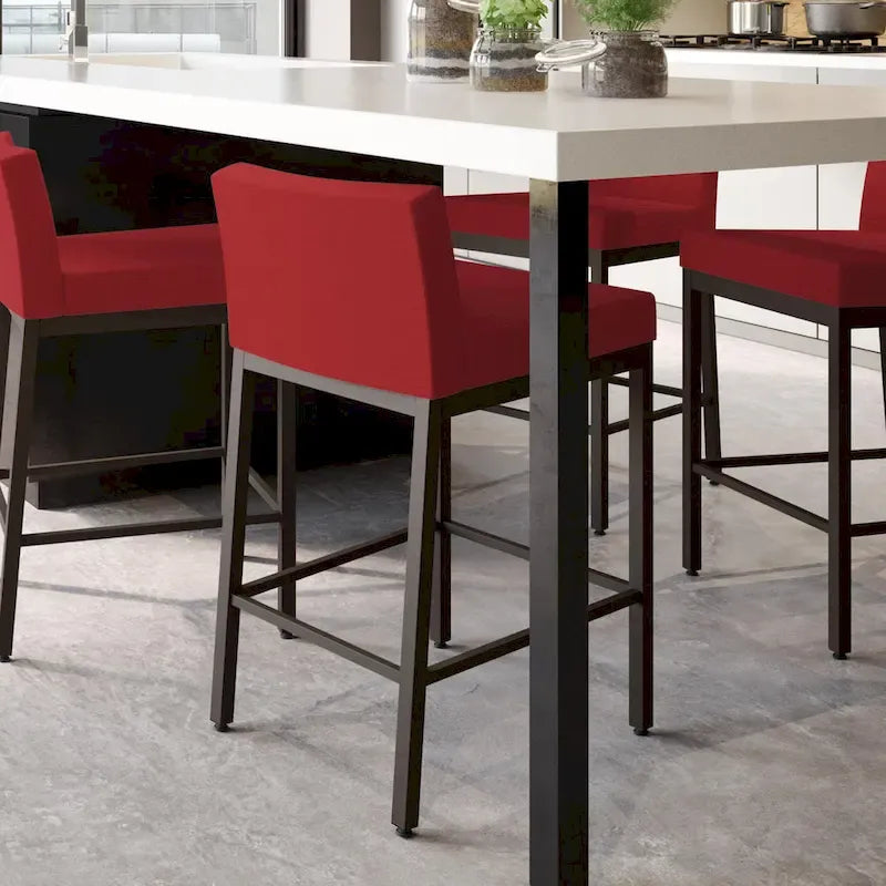Counter Stool with Welded Metal Frame, Scratch-Resistant, Supports 300 lbs