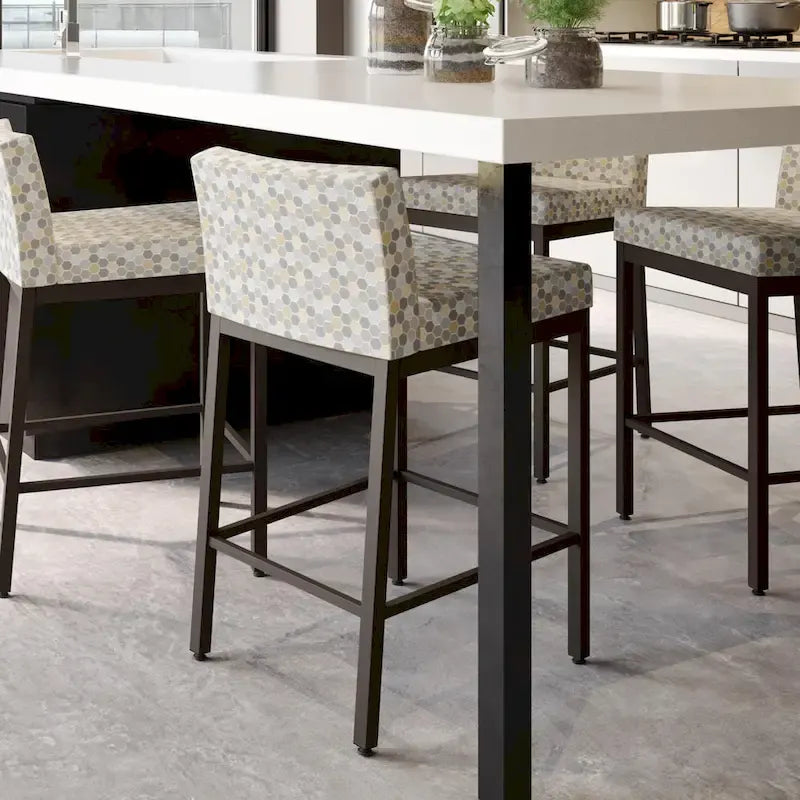 Counter Stool with Welded Metal Frame, Scratch-Resistant, Supports 300 lbs
