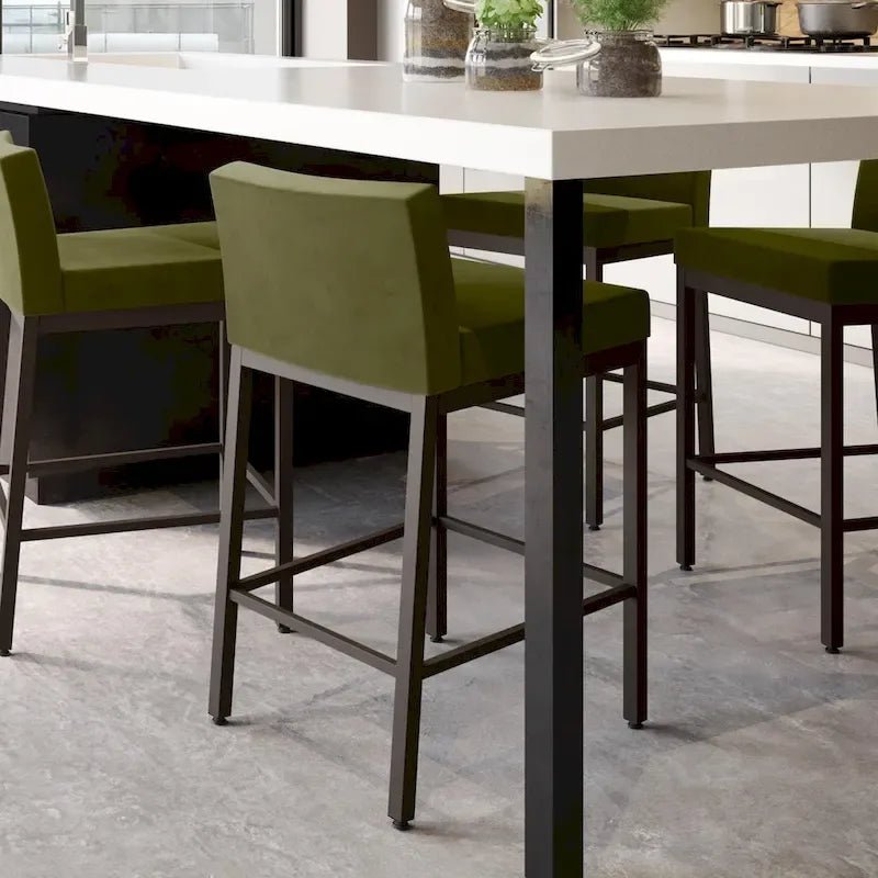 Counter Stool with Welded Metal Frame, Scratch-Resistant, Supports 300 lbs