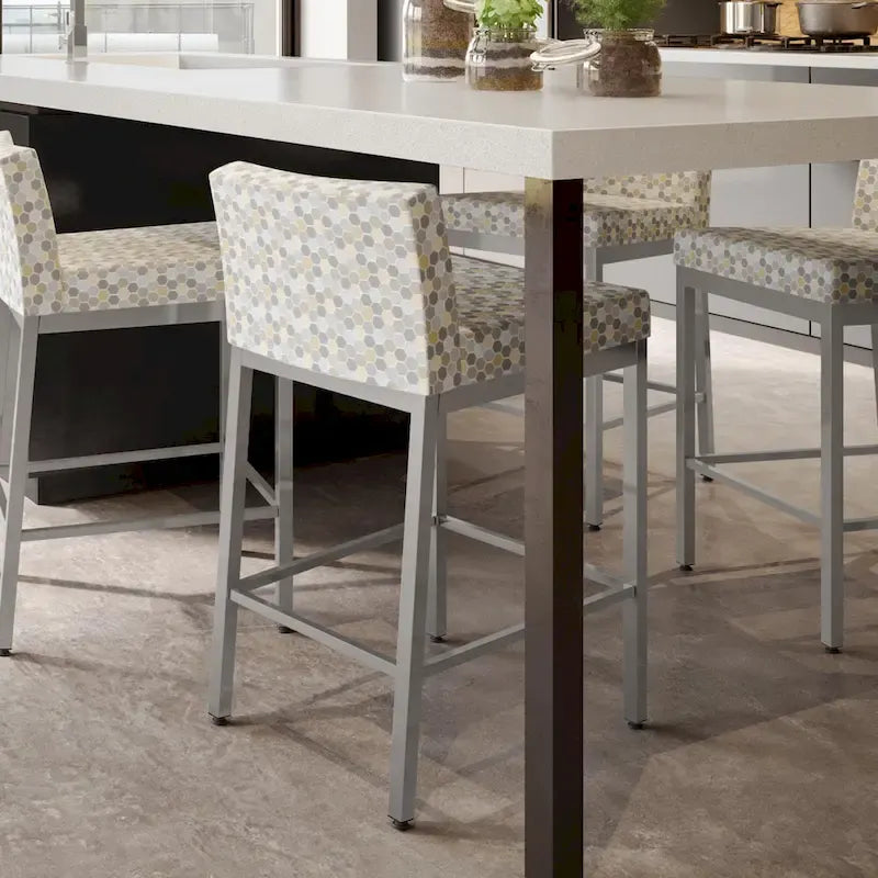 Counter Stool with Welded Metal Frame, Scratch-Resistant, Supports 300 lbs