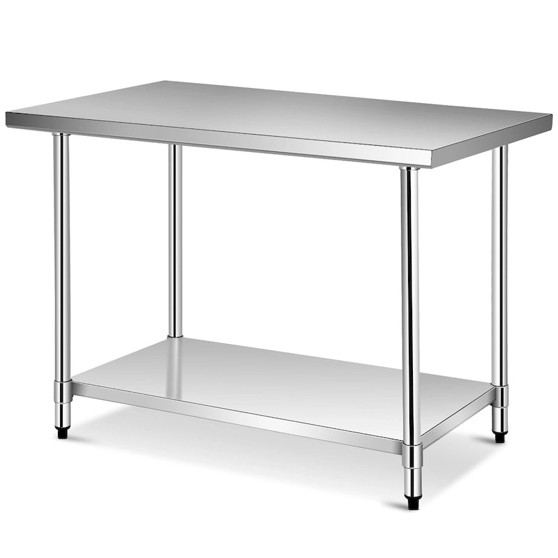 Stainless Steel Work Table with Adjustable Lower Shelf, 330 lb Top Capacity
