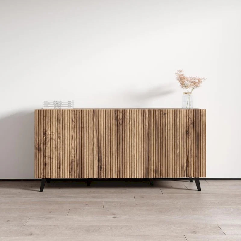 Modern Sideboard with Matte Finish, 60-Inch Wide Storage Cabinet