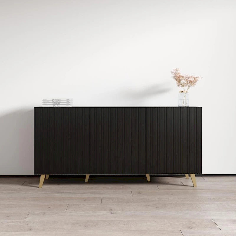 Modern Sideboard with Matte Finish, 60-Inch Wide Storage Cabinet