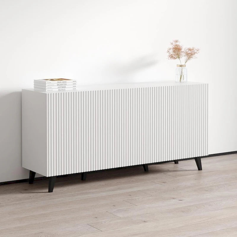 Modern Sideboard with Matte Finish, 60-Inch Wide Storage Cabinet