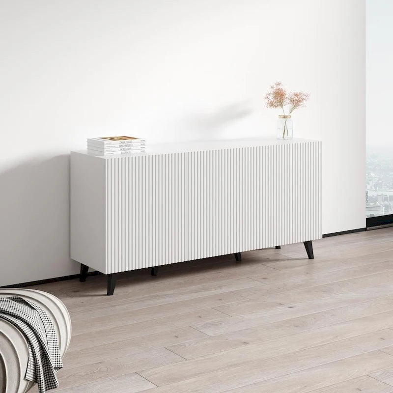 Modern Sideboard with Matte Finish, 60-Inch Wide Storage Cabinet