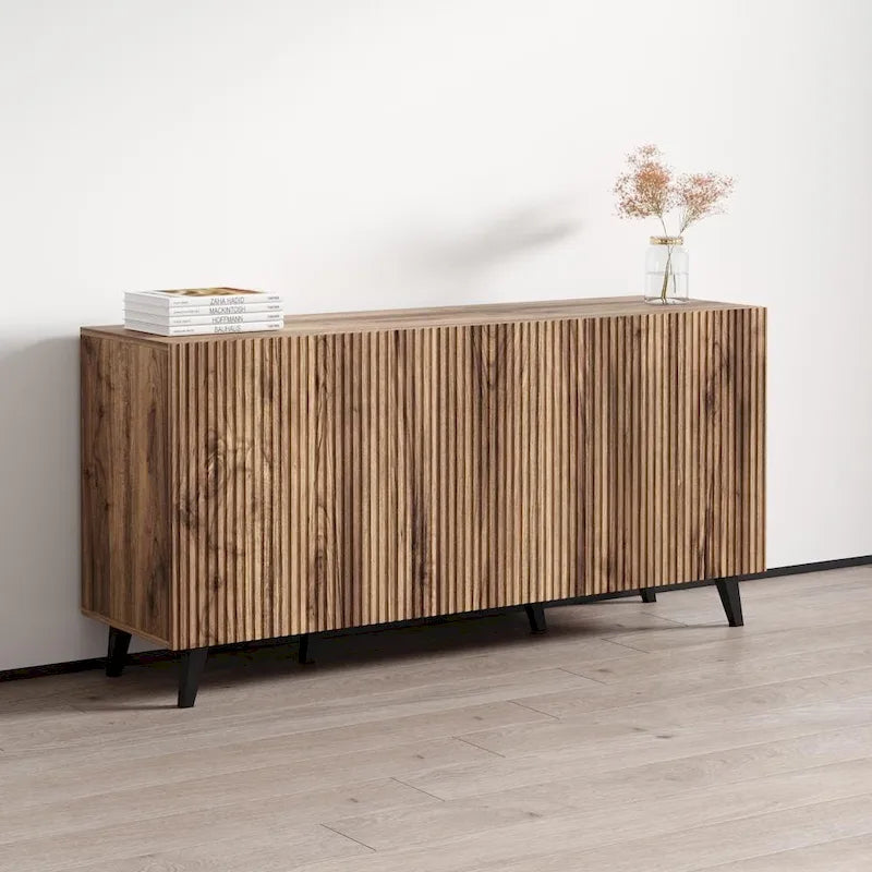 Modern Sideboard with Matte Finish, 60-Inch Wide Storage Cabinet