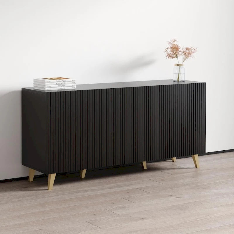 Modern Sideboard with Matte Finish, 60-Inch Wide Storage Cabinet