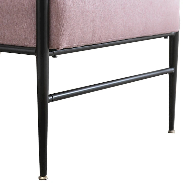 Mid-Century Upholstered Single Arm Chair with Wood Armrests, Supports 300 lbs