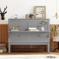 Full Size Murphy Bed Cabinet with Fold-Out Desk and USB Charging Port