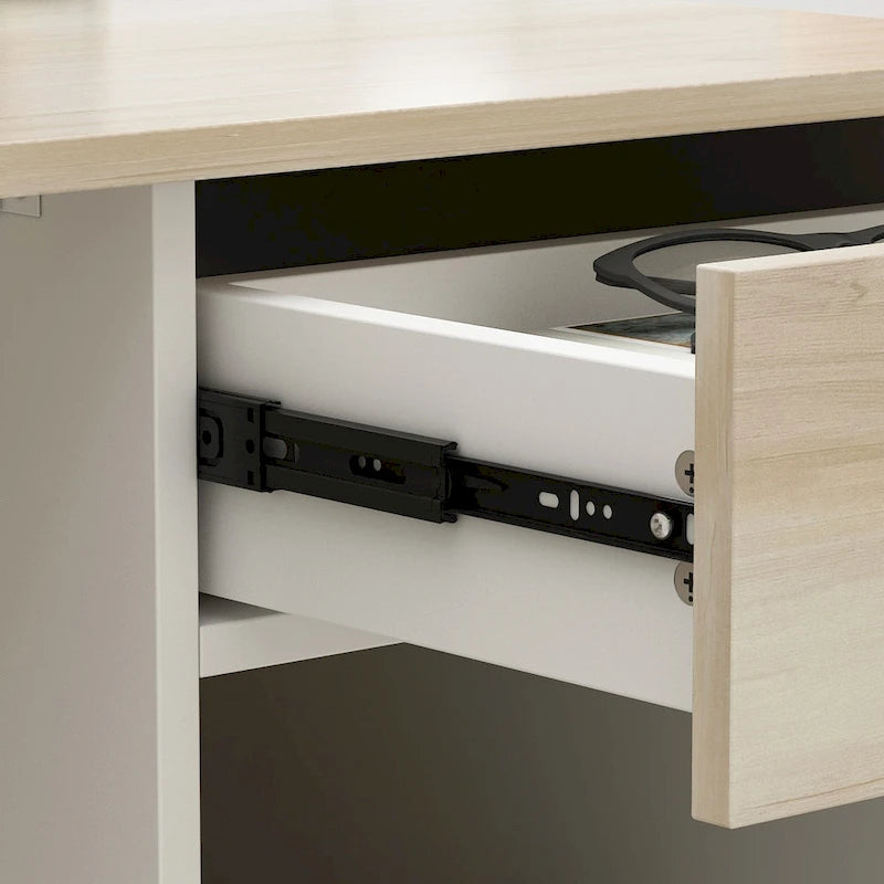 Modern L-Shaped Reception Desk with Scratch-Resistant Surface and Storage