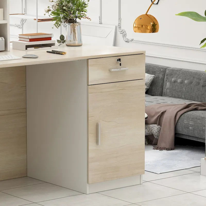 Modern L-Shaped Reception Desk with Scratch-Resistant Surface and Storage
