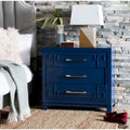 3-Drawer Chest with Gold Hardware and Carved Details
