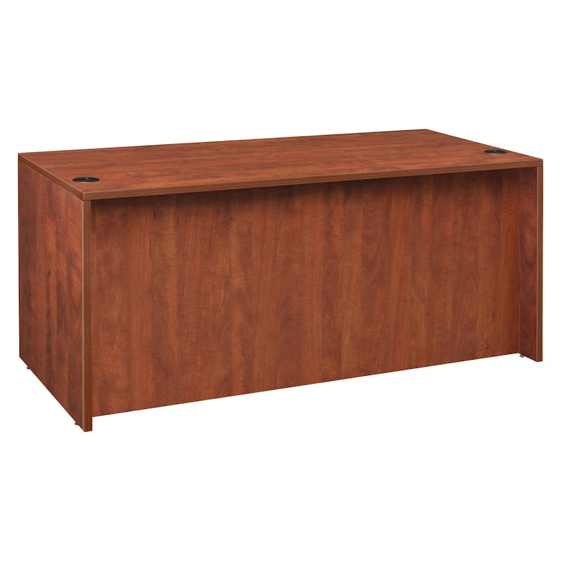66-Inch Single Pedestal Office Desk with Locking Drawers and Ash Grey Finish