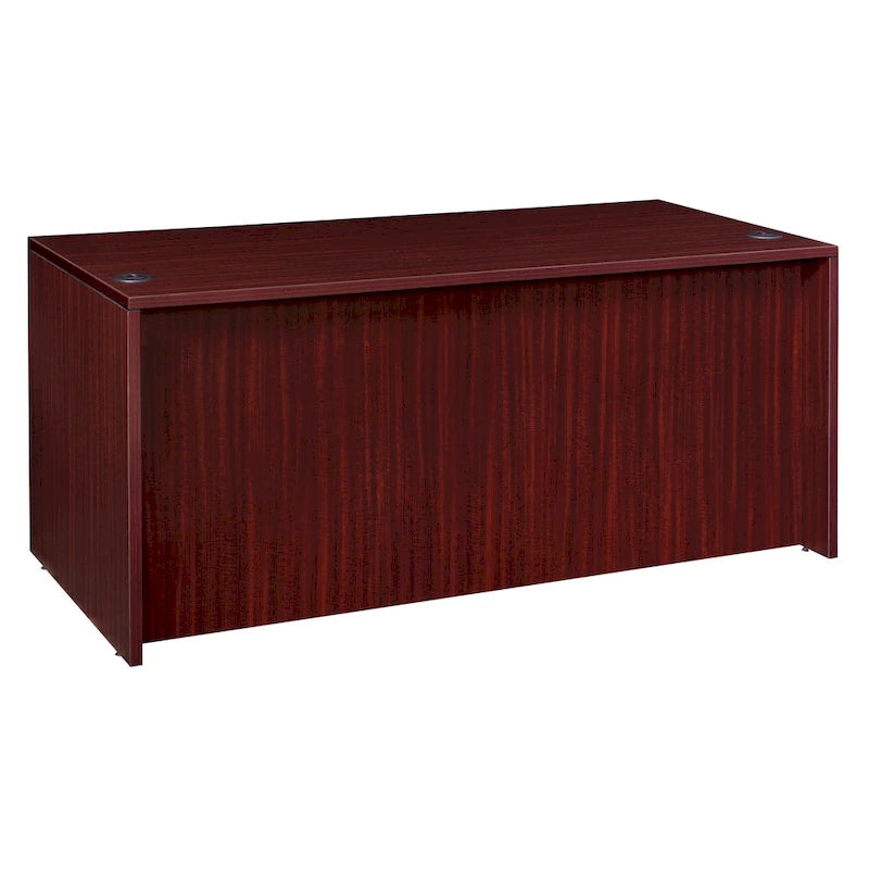 66-Inch Single Pedestal Office Desk with Locking Drawers and Ash Grey Finish