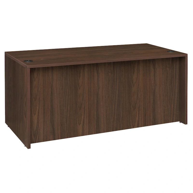66-Inch Single Pedestal Office Desk with Locking Drawers and Ash Grey Finish