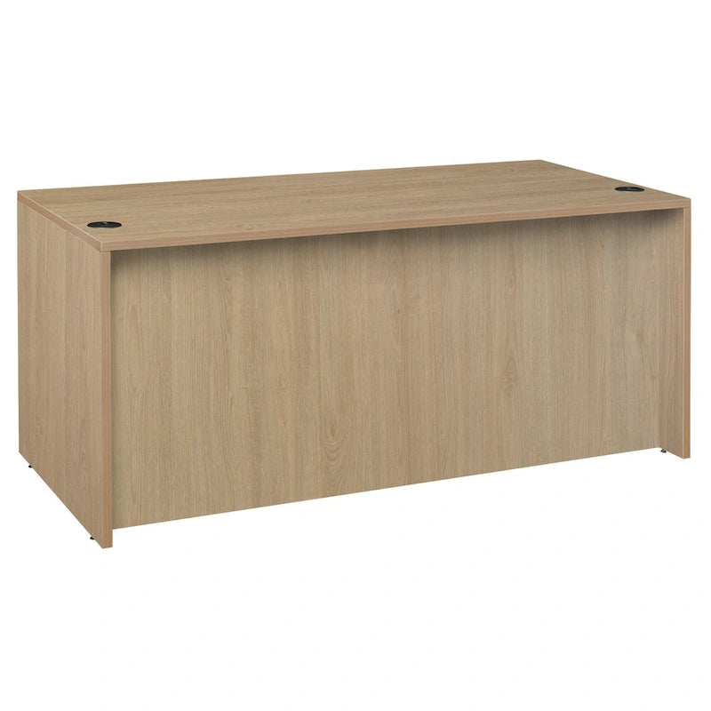 66-Inch Single Pedestal Office Desk with Locking Drawers and Ash Grey Finish