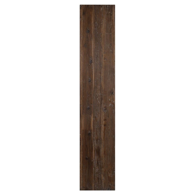 Solid Wood Bench with Stony Grey Wash Finish and Trestle Base
