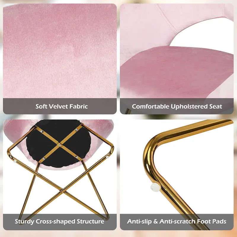 Velvet Accent Arm Chair with Golden Legs, Supports 300 lbs
