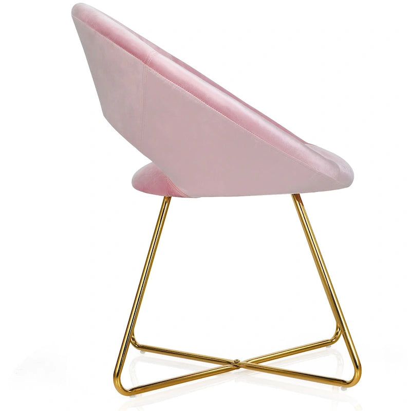 Velvet Accent Arm Chair with Golden Legs, Supports 300 lbs