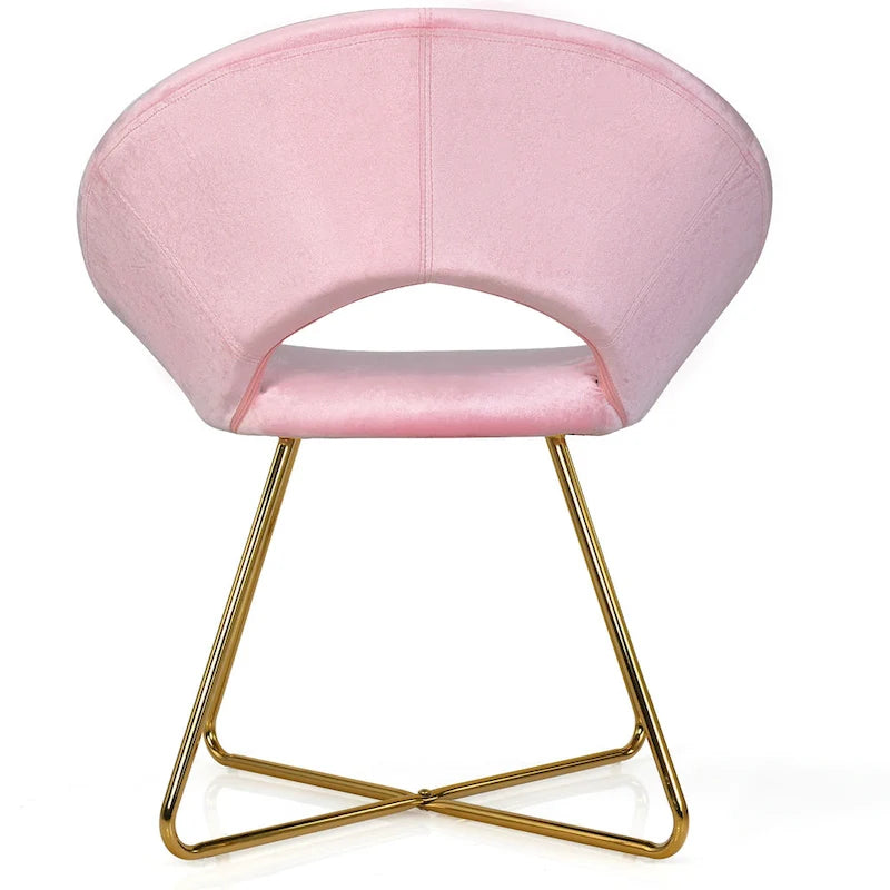 Velvet Accent Arm Chair with Golden Legs, Supports 300 lbs
