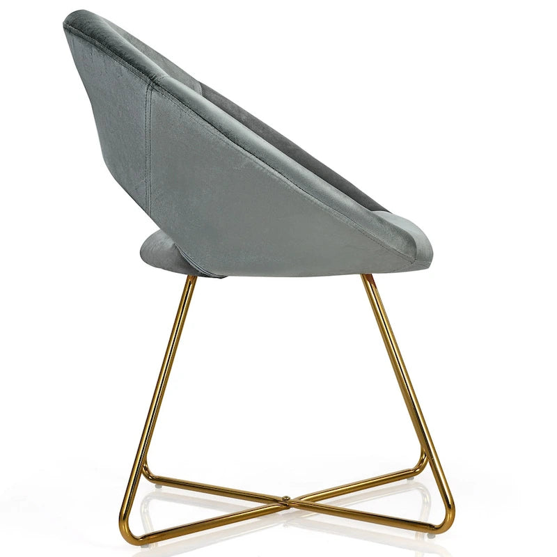 Velvet Accent Arm Chair with Golden Legs, Supports 300 lbs