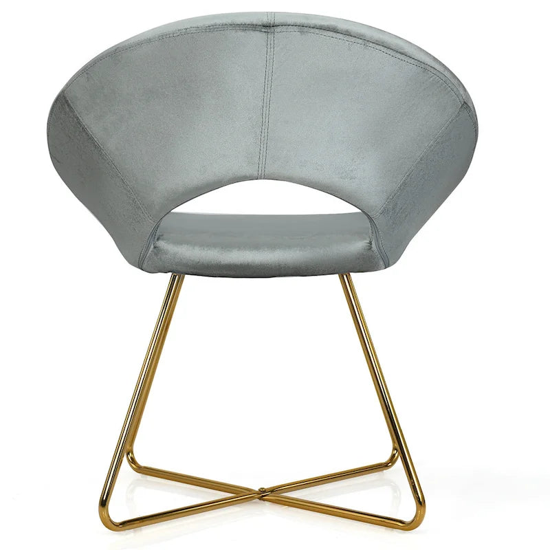 Velvet Accent Arm Chair with Golden Legs, Supports 300 lbs