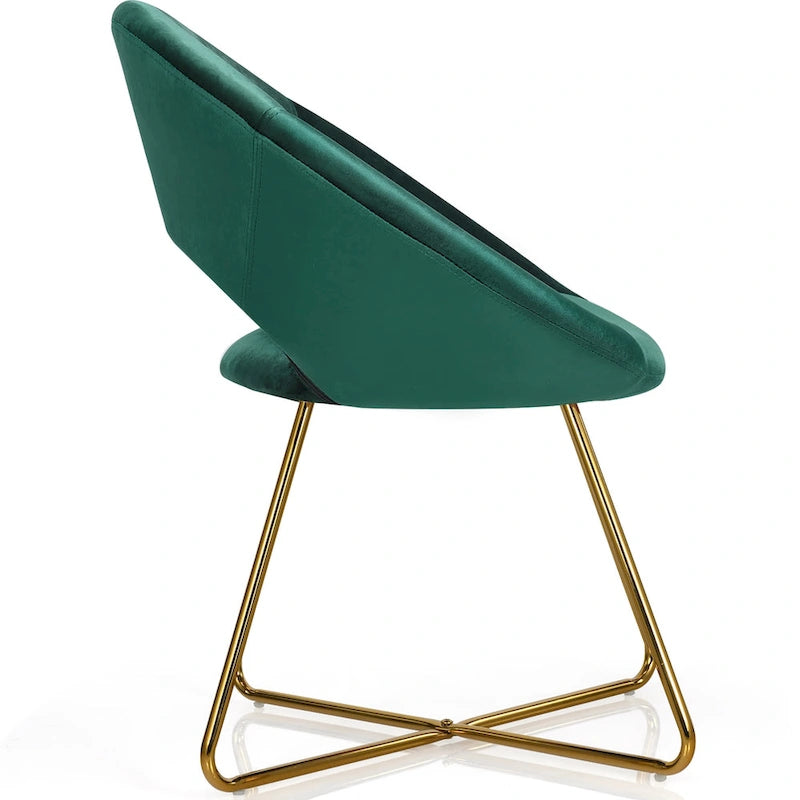 Velvet Accent Arm Chair with Golden Legs, Supports 300 lbs